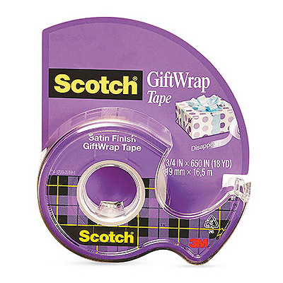 Scotch Gift Wrap Tape .75"x65"-Satin Finish - 15-3M - 051131657731
