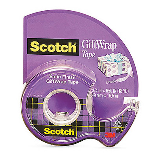 Scotch Gift Wrap Tape .75"x65"-Satin Finish - 15-3M - 051131657731