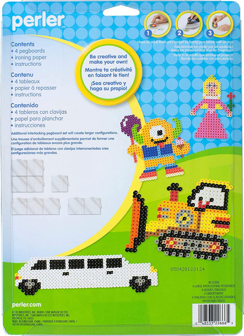 Perler Pegboards 4/Pkg-Large Square Clear - 80-22666