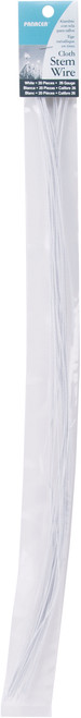 Panacea Cloth Covered Stem Wire 26 Gauge 18" 20/Pkg-White - 592618 - 093432926185