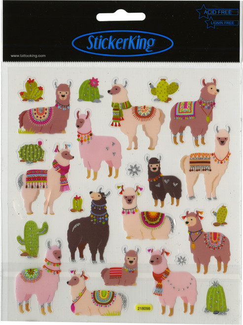 Sticker King Stickers-Llama Fun SK129MC-4558 - 679924455816