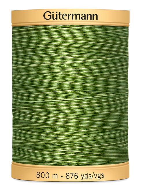 Gutermann Natural Cotton Thread Variegated 876yd-Foliage Green 800CV-9994 - 4008015671655