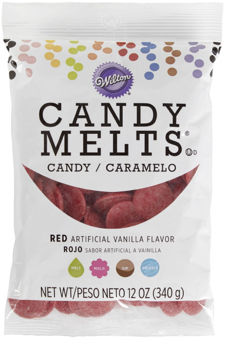 Wilton Candy Melts Flavored 12oz-Red, Vanilla W1911-60-6075 - 070896060754