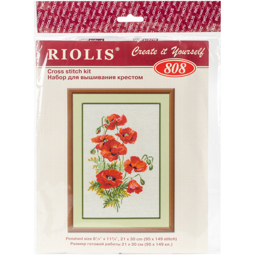 RIOLIS Counted Cross Stitch Kit 8.25"X11.75"-Wild Poppies (15 Count) R808 - 46070063085724607006308572