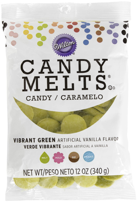 Wilton Candy Melts Flavored 12oz-Vibrant Green, Vanilla W1911-60-6078 - 070896060785