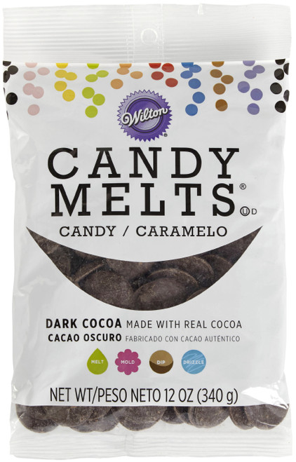 Wilton Candy Melts Flavored 12oz-Dark Cocoa, Chocolate W1911-60-6066 - 070896260666