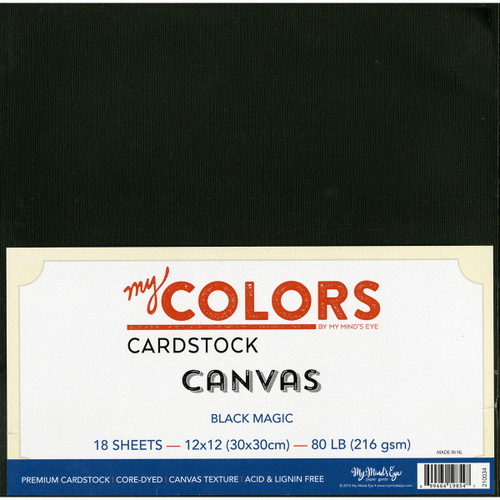 My Colors Canvas Cardstock Bundle 12"X12" 18/Pkg-Black Magic - MC210034 - 699464198547