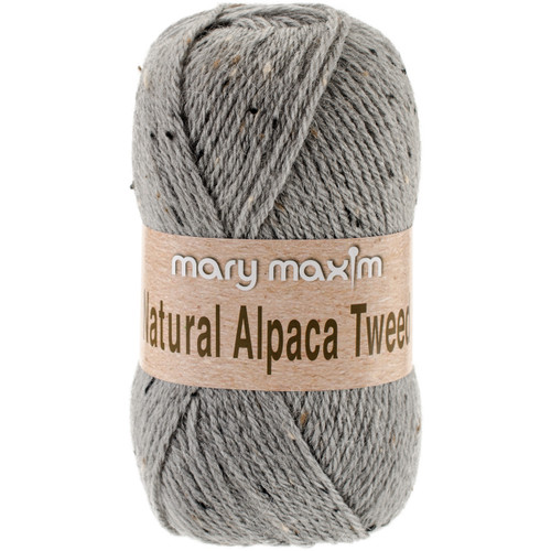 Mary Maxim Natural Alpaca Tweed Yarn-Grey Y083-309 - 848787015066