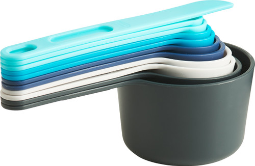 Trudeau Measuring Cups & Spoons Set 11pcs-Grey, White, Turquoise & Light Blue - 05117567