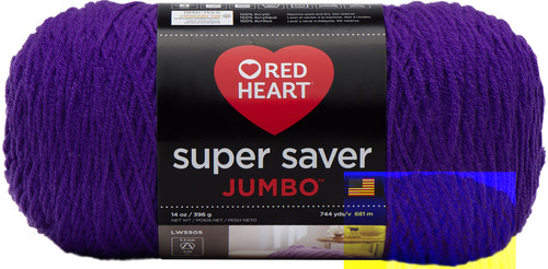 Red Heart Super Saver Jumbo Yarn-Amethyst -E302C-356 - 073650815607