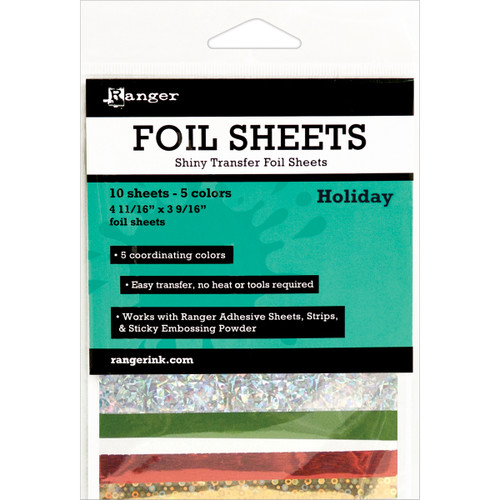 Ranger Foil Sheets 4.69"X3.56" 10/Pkg-Holiday 4.69"X3.56" ISF48015