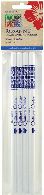 Roxanne Water-Soluble Chalk Marking Pencils 4/Pkg-White - RX-BPEN-W - 091955060751