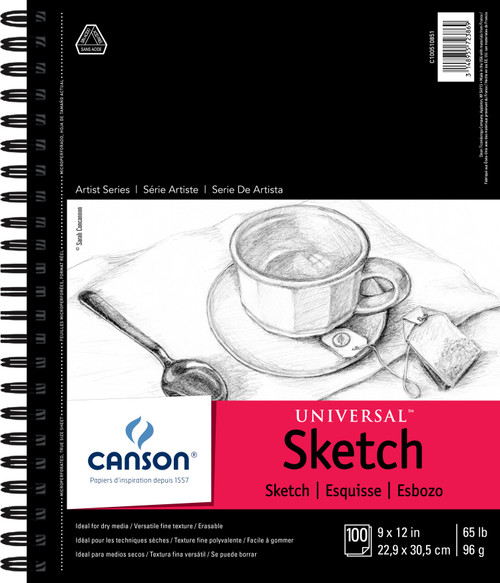 Canson Universal Spiral Sketch Book 9"X12"-100 Sheets 702-192 - 3148950761333148955723876