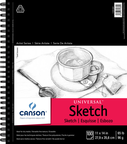 Canson Universal Spiral Sketch Book 11"X14"-100 Sheets 702-193 - 0306740761553148955723890