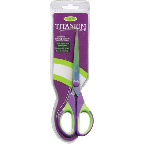 Sullivans Heirloom Titanium Sewing Scissors 7"-Purple/Green 15009 - 739301150090