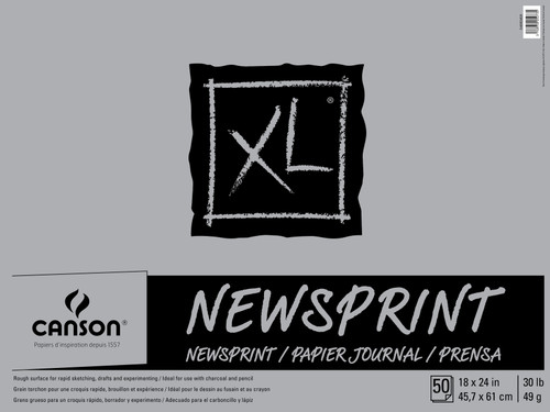 Canson XL Newsprint Paper Pad 18"X24"-50 Sheets 702-378 - 0306740704743148955726853