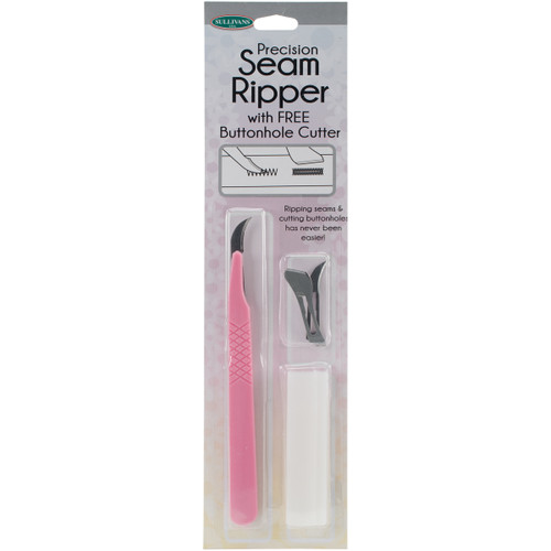 Sullivans Precision Seam Ripper With Free Buttonhole Cutter-Pink - 372SR-37264 - 739301372645 Sullivans Precision Seam Ripper With Free Buttonhole Cutter-Pink - 372SR-37264 - 739301372645