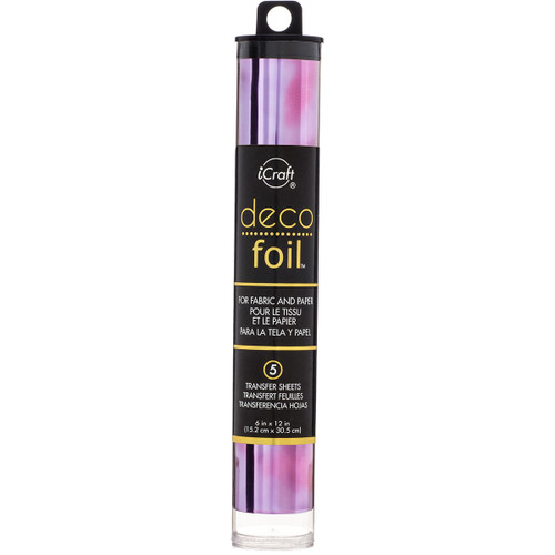 iCraft Deco Foil Specialty Transfer Sheets 6"X12" 5/Pkg-Amethyst Watercolor - DFS6X12-53115 - 000943531159