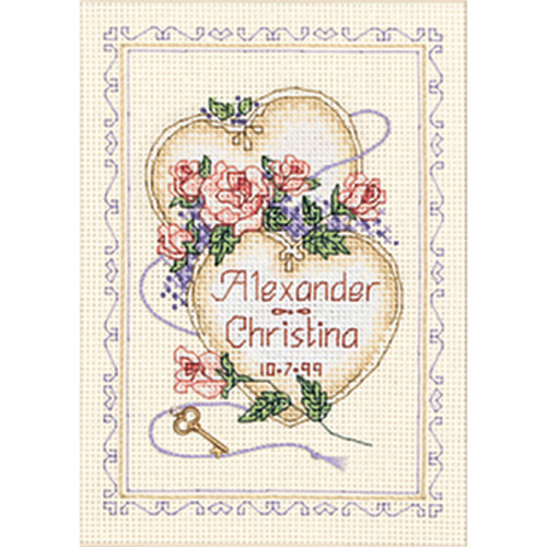 Dimensions Mini Counted Cross Stitch Kit 5"X7"-United Hearts Record (14 Count) 6730 - 088677067304