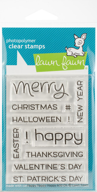 Lawn Fawn Clear Stamps 3"X4"-Happy Happy Happy LF1478 - 035292668416