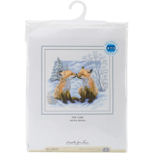 RTO Counted Cross Stitch Kit 13.75"X13.75"-Fox Cubs (14 Count) M322 - 4603643146874