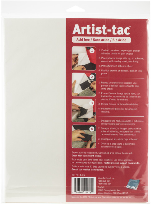 Grafix Artist-Tac 25/Pkg-8.5"X11" - KATP811