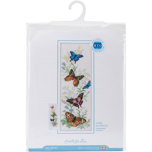 RTO Counted Cross Stitch Kit 6.25"X17.75"-Flying Butterflies (14 Count) M147 - 4603643058344