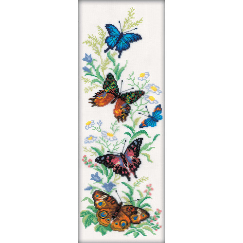 RTO Counted Cross Stitch Kit 6.25"X17.75"-Flying Butterflies (14 Count) M147