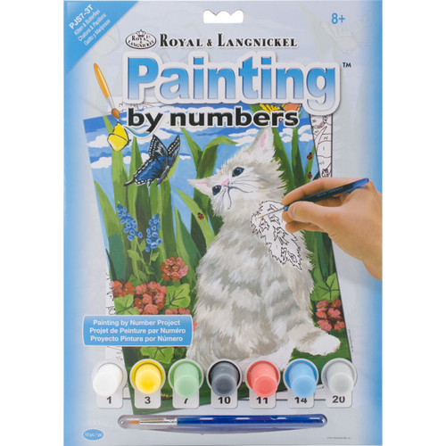 Royal & Langnickel(R) Small Paint By Number Kit 8.75"X11.75"-Kitten & Butterflies PJS-7 - 090672993564