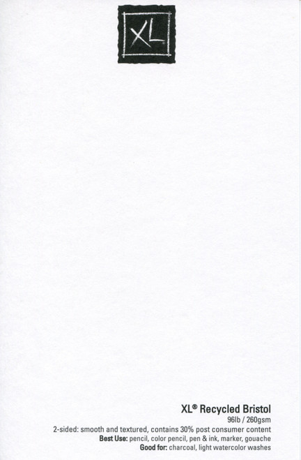 Canson XL Recycled Bristol Paper Pad 9"X12"-25 Sheets 702-2425