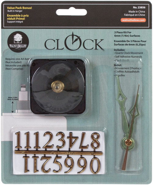 Walnut Hollow Clock 3-Piece Kit-For .25" Surfaces 23856 - 046308238561