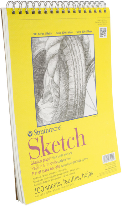 Strathmore Sketch Spiral Paper Pad 9"X12"-100 Sheets - 350900