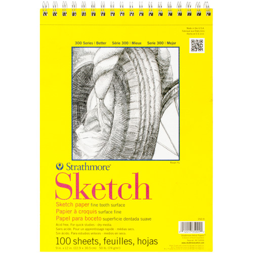 Strathmore Sketch Spiral Paper Pad 9"X12"-100 Sheets 350900