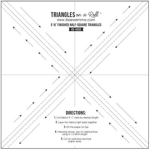 It's Sew Emma Half-Square Triangles On A Roll-50' 3.5" Finished Size H350