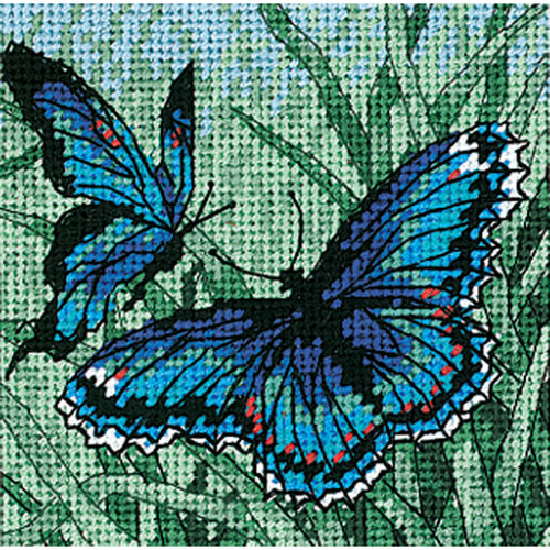 Dimensions Mini Needlepoint Kit 5"X5"-Butterfly Duo Stitched In Thread 7183 - 088677071837