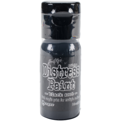 Tim Holtz Distress Paint Flip Top 1oz-Black Soot TDF-52937 - 789541052937