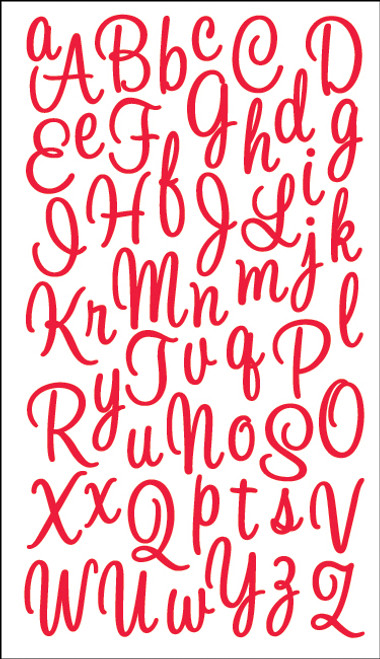 Sticko Alphabet Stickers-Sweetheart Script Small Glitter Red E5210030 - 015586889703