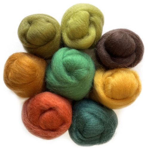 Wistyria Editions Wool Roving 15" .25oz 8/Pkg-Woodsy WR-W895R