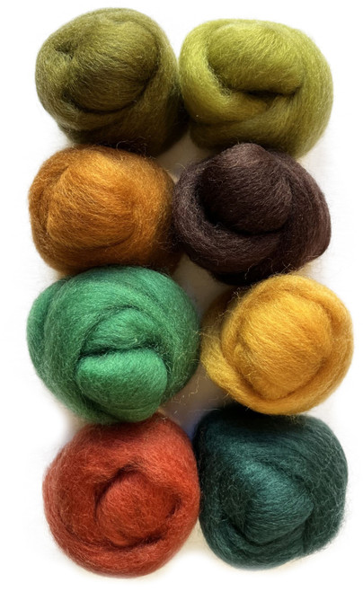 Wistyria Editions Wool Roving 15" .25oz 8/Pkg-Woodsy WR-W895R