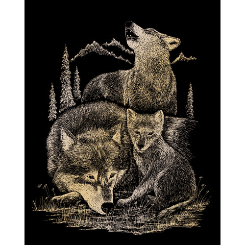 Royal & Langnickel(R) Gold Foil Engraving Art Kit 8"X10"-Wolves - GOLDFL-18