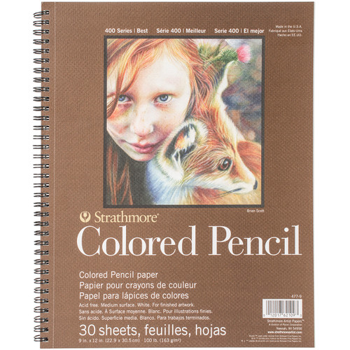 Strathmore Colored Pencil Spiral Paper Pad 9"X12"-30 Sheets - 62477900 - 012017621093