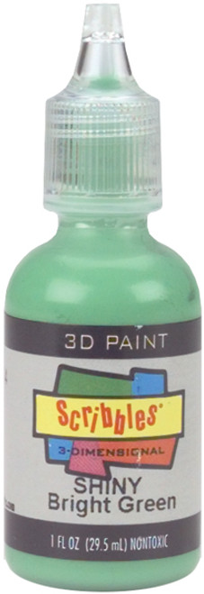 Scribbles 3D Fabric Paint 1oz-Shiny - Bright Green - SC-1-134 - 017754541345
