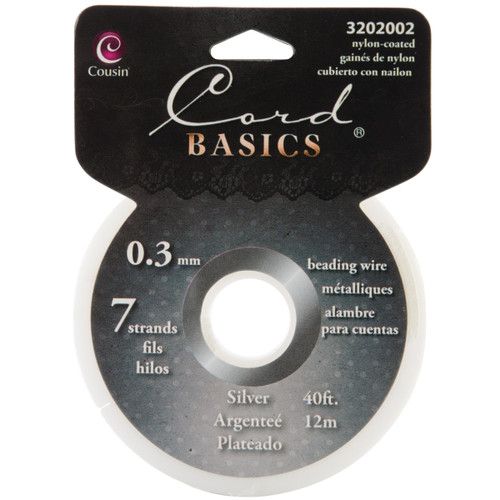 Cousin Cord Basics 7-Strand Beading Wire .3mmx40'-Silver A5002541-02 - 016321489783