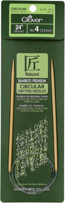 Takumi Bamboo Circular Knitting Needles 24"-Size 4/3.5mm - 1624-4 - 051221252044 Takumi Bamboo Circular Knitting Needles 24"-Size 4/3.5mm - 1624-4 - 051221252044