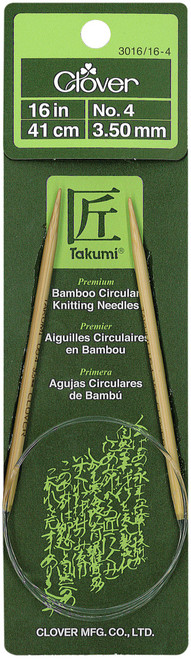 Takumi Bamboo Circular Knitting Needles 16"-Size 4/3.5mm - 1616-4 - 051221251542 Takumi Bamboo Circular Knitting Needles 16"-Size 4/3.5mm - 1616-4 - 051221251542