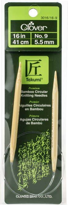 Takumi Bamboo Circular Knitting Needles 16"-Size 9/5.5mm - 1616-9 - 051221251597 Takumi Bamboo Circular Knitting Needles 16"-Size 9/5.5mm - 1616-9 - 051221251597
