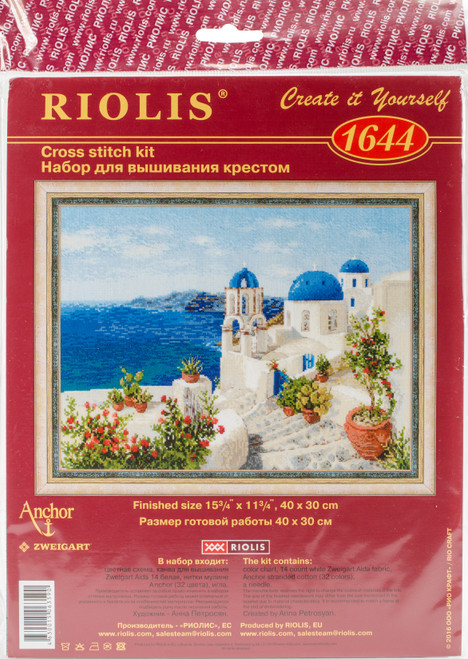RIOLIS Counted Cross Stitch Kit 15.75"X11.75"-Santorini (14 Count) R1644 - 46300150635904630015063590