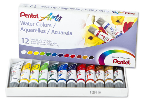 Pentel Arts Watercolor Paints 5ml 12/Pkg-Assorted Colors WFRS-12