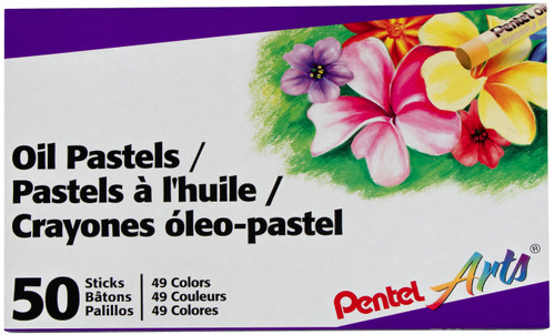 Pentel Arts Oil Pastels 50/Pkg-Assorted Colors -PHN-50 - 072512231340