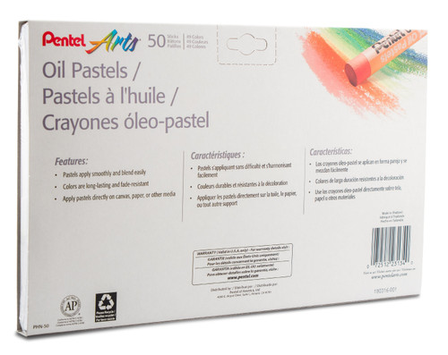 Pentel Arts Oil Pastels 50/Pkg-Assorted Colors - PHN-50 Pentel Arts Oil Pastels 50/Pkg-Assorted Colors - PHN-50